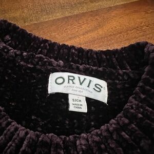 Orvis Chenille Sweater Women’s Small Purple Plush Soft Cozy Warm Pullover